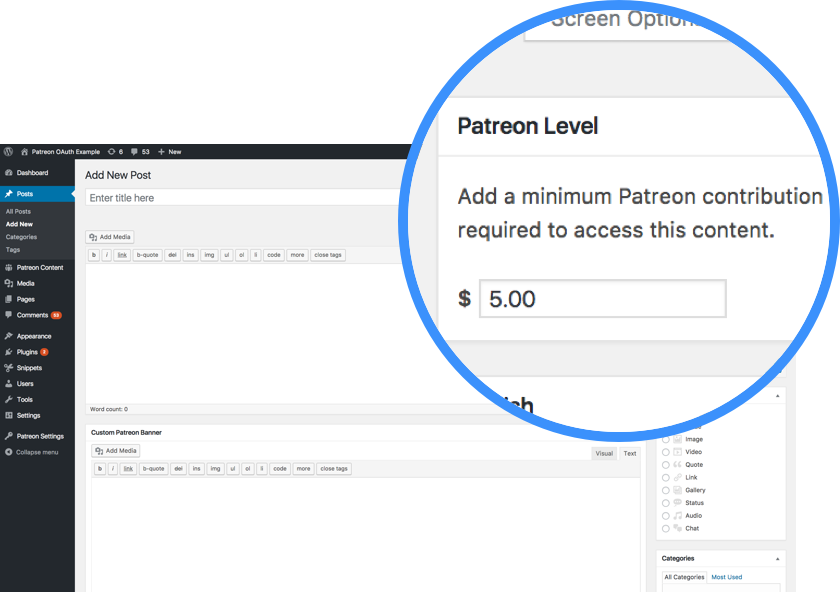 Patreon WordPress Plugin Patreon Level