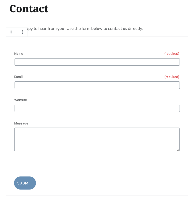 Live contact form