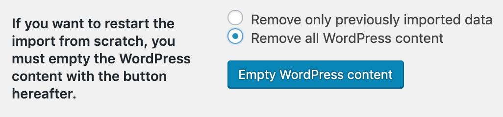 remove WordPress content