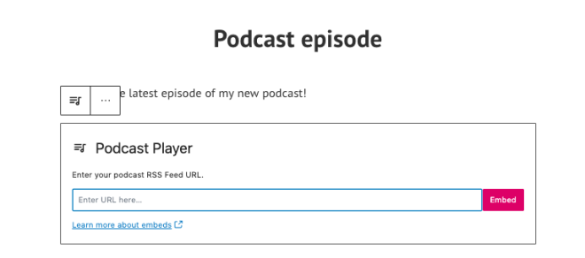 podcast player block